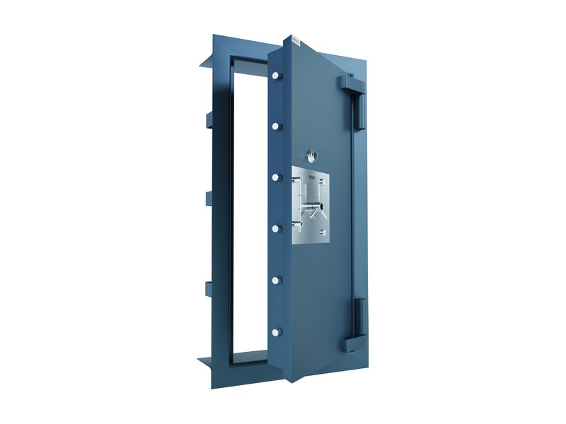 Suraxa strong room door with open door leaf